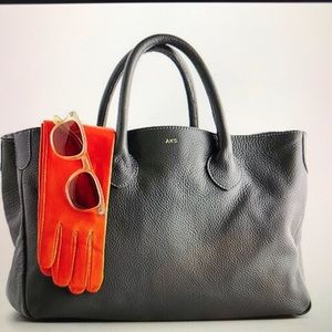 Elizabetta slouch pebbled black leather bag Mark & Graham